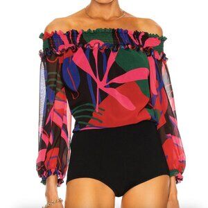 PatBO Rio Print Off Shoulder Top NWOT